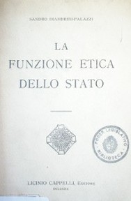 La funzione etica dello stato