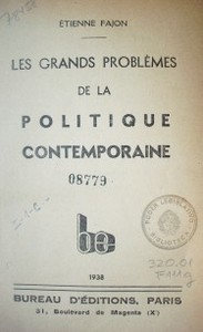 Les grands problèmes de la politique contemporaine