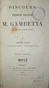 Discours et plaidoyers politiques de M. Gambetta