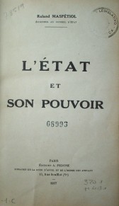 L´État et son pouvoir