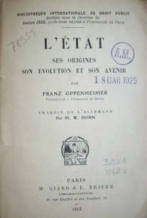 L´État : ses origines son évolution et son avenir