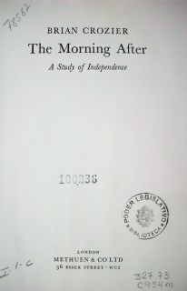 The morning after : a study of independence