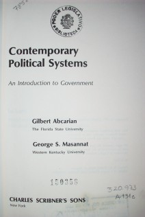 Contemporary political systems : an introduction to government