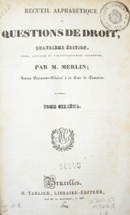 Recueil alphabétique de questions de droit