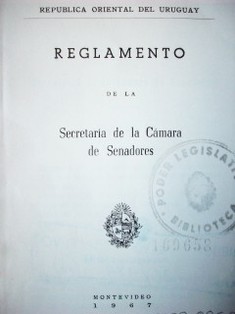 Reglamento de la Secretaría de la Cámara de Senadores