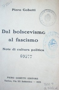 Dal bolscevismo al fascismo : note di cultura politica