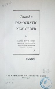 Toward a democratic new order