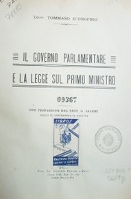 Il governo parlamentare e la legge sul Primo Ministro