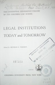 Legal institutions today and tomorrow