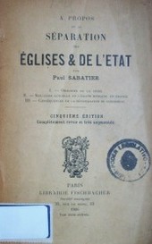 A propos de la séparation des églises & de l´Etat