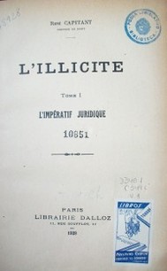 L´ illicite : l´impératif juridique