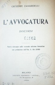 L´avvocatura :discorsi