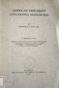 American diplomacy concerning Manchuria