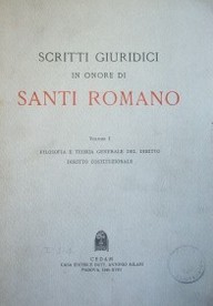 Scritti giuridici in onore di Santi Romano