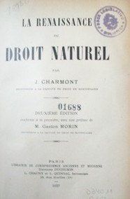 La renaissance du droit naturel