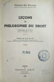 Leçons de philosophie du droit