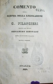 Comento sulla scienza della legislazione di G. Filangieri