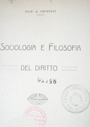 Sociología e filosofia del diritto