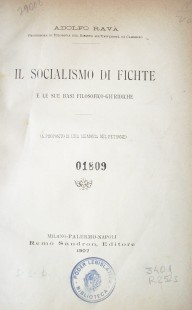 Il socialismo di Fichte e le sue basi filosofico-giuridiche