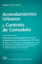 Arrendamientos urbanos y contrato de comodato