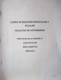 Curso de biología molecular y celular : Facultad de Veterinaria