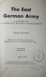 The East German Army : a pattern of a communist military establishment