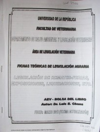 Fichas teóricas de legislación agraria : legislación de remates-ferias, exposiciones, liquidaciones, etc.