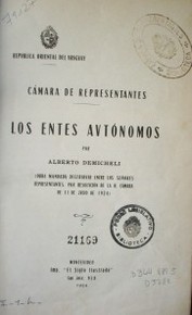 Los entes autónomos : régimen jurídicos de los servicios públicos descentralizados