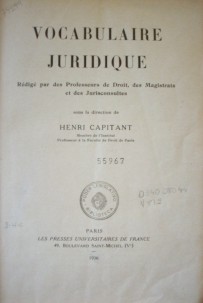 Vocabulaire juridique