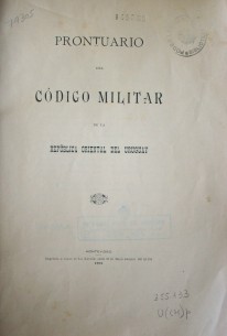 Prontuario del Código Militar de la República Oriental del Uruguay