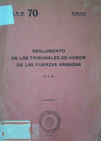 Reglamento de los Tribunales de Honor de las Fuerzas Armadas