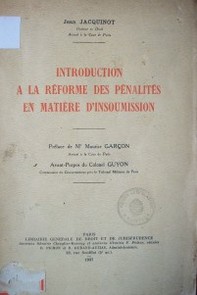 Introduction a la réforme des pénalités en matière d´insoumission