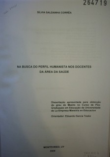 Na busca do perfil humanista nos docentes da área da saúde