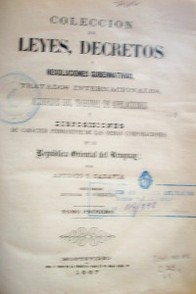Colección de leyes, decretos y resoluciones gubernativas, tratados internacionales, acuerdos del Tribunal de Apelaciones y disposiciones de carácter permanente de las demás corporaciones de la República Oriental del Uruguay