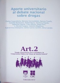 Aporte universitario al debate nacional sobre drogas