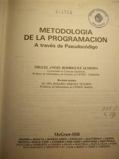 Metodología de la programación : a través de Pseudocódigo