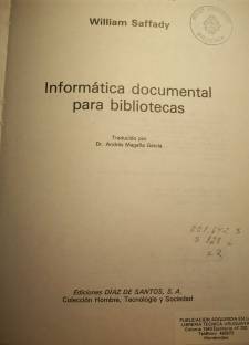 Informática documental para bibliotecas