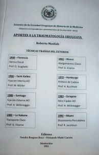 Aportes a la traumatología uruguaya : técnicas traídas del exterior