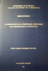 La pertinencia de la competencia psicosocial con universtiarios de psicología : un estudio comparativo