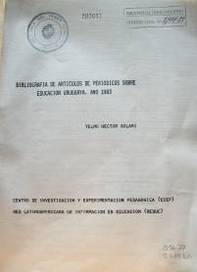 Bibliografía de artículos de periódicos sobre educación uruguaya, año 1983