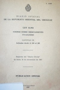 Ley 15.903 : contabilidad y administración financiera del estado