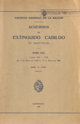 Acuerdos del extinguido Cabildo de Montevideo