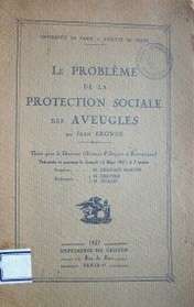 Le problème de la protection sociale des aveugles