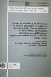 Comité mixto FAO/OMS de expertos en aditivos alimentarios : 9º informe