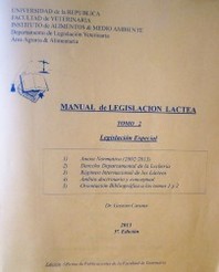 Manual de legislación láctea