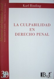 La culpabilidad en Derecho Penal