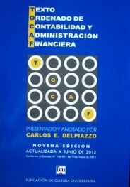 TOCAF : Texto Ordenado de Contabilidad y Administración Financiera