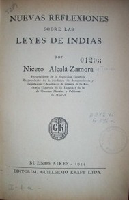 Nuevas reflexiones sobre las leyes de Indias