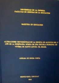 Alteraciones ortográficas en la escrita de alumnos del 5º año de la enseñanza básica de una escuela municipal de Vitoria de Santo Antao-Pe, Brasil