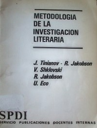 Metodología de la investigación literaria